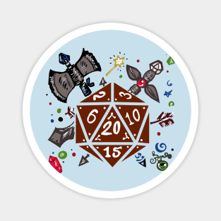 Fantasy Weapon D20 Magnet